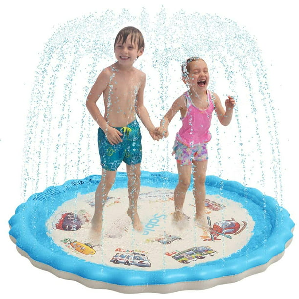68 Inflatable 3-in-1 Swimming Kiddie Pool for 3-5 Toddlers & Dogs Backyard Sprinkler Play Mat Baby Wading Pool for 1 2 3 4 5 6 7 8-12 Year Old Kids Splash Pad Sprinkler for 4-8 Kids Toddlers 1-3 